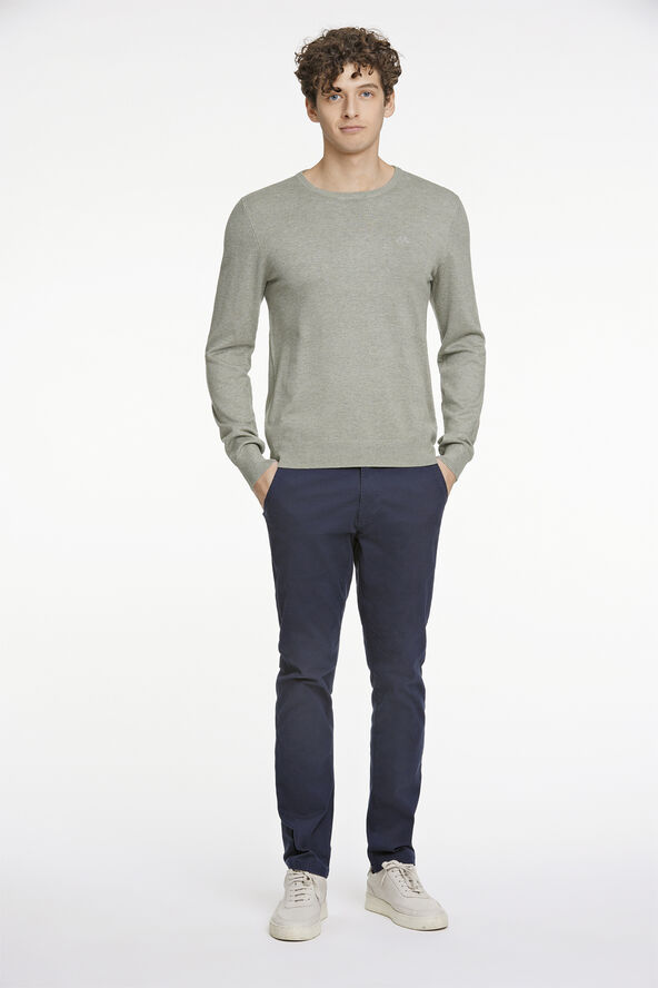 Lindbergh Ecovero L/S o-neck knit Dusty lt army mel