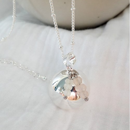 Bola argent perles lithothérapie