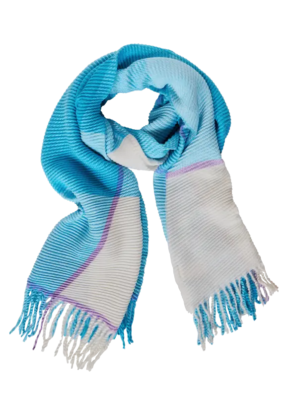 Madras Plissée Schal - aquamarine blue