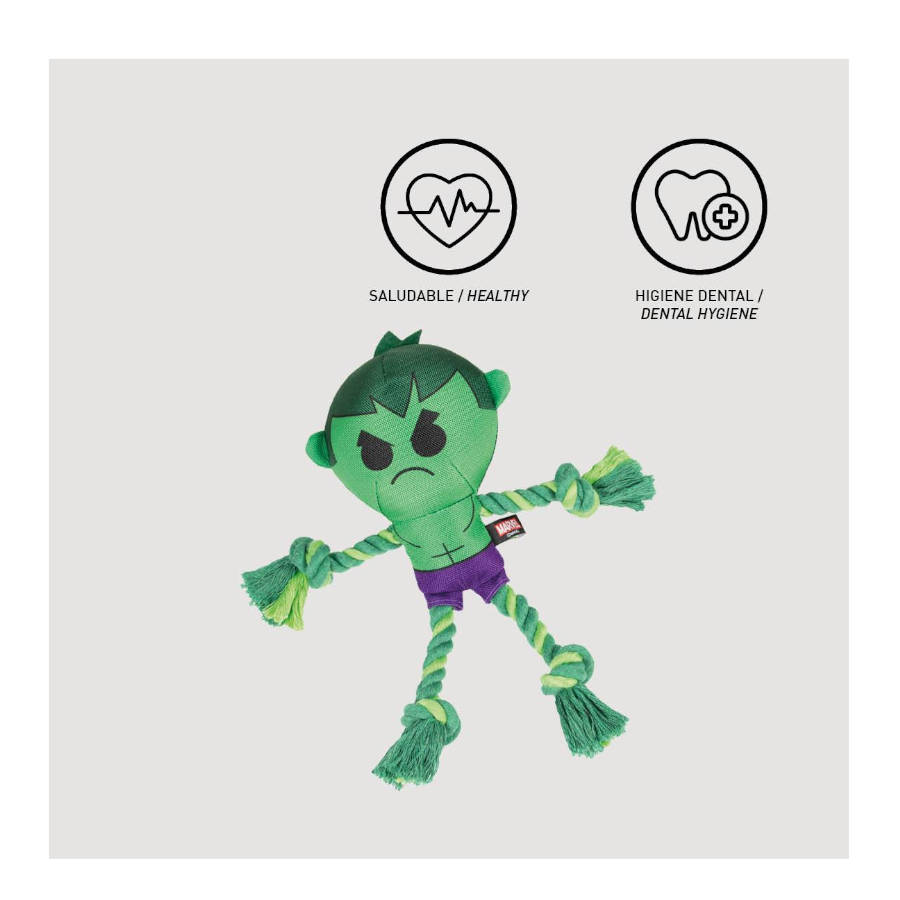 Pelúcia do Hulk da Disney Marvel com corda para cães