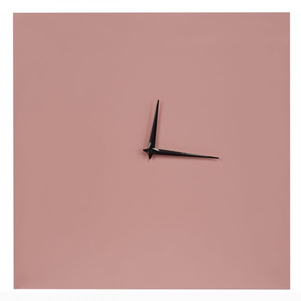 Beliani Relógio de Parede em Ferro Rosa 40 x 40 cm com Forma Quadrada e sem Números para Quarto Ou Sala