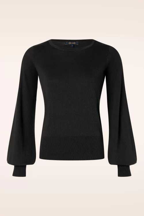 King Louie Bell Sleeve Club top in zwart