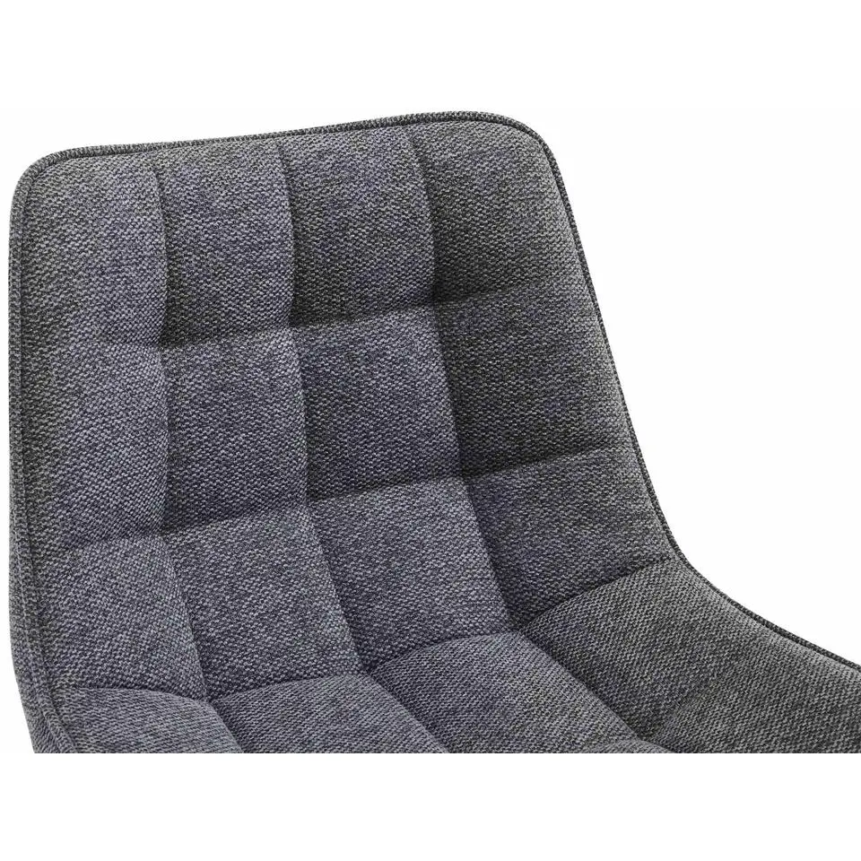 CLP Barkruk Dartford mat zwart Frame - Stof - donkergrijs