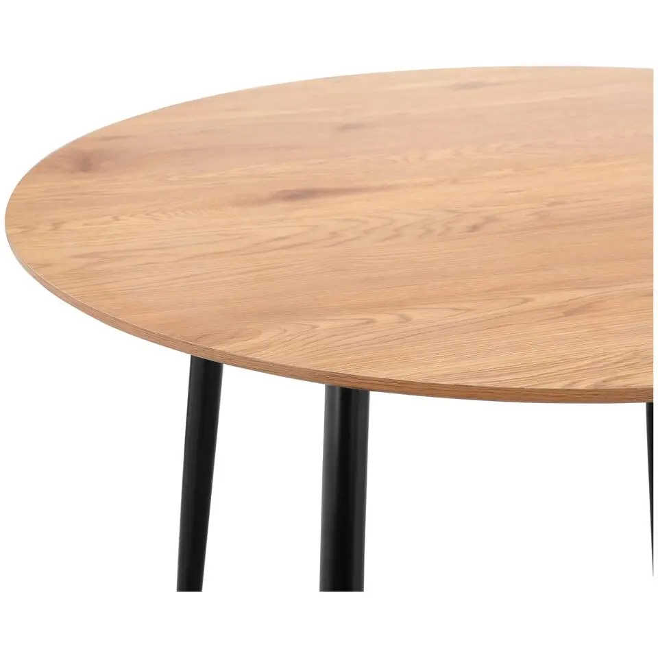 Monza - Ronde eettafel Ø100 cm voor 4 in zwart eiken MDF