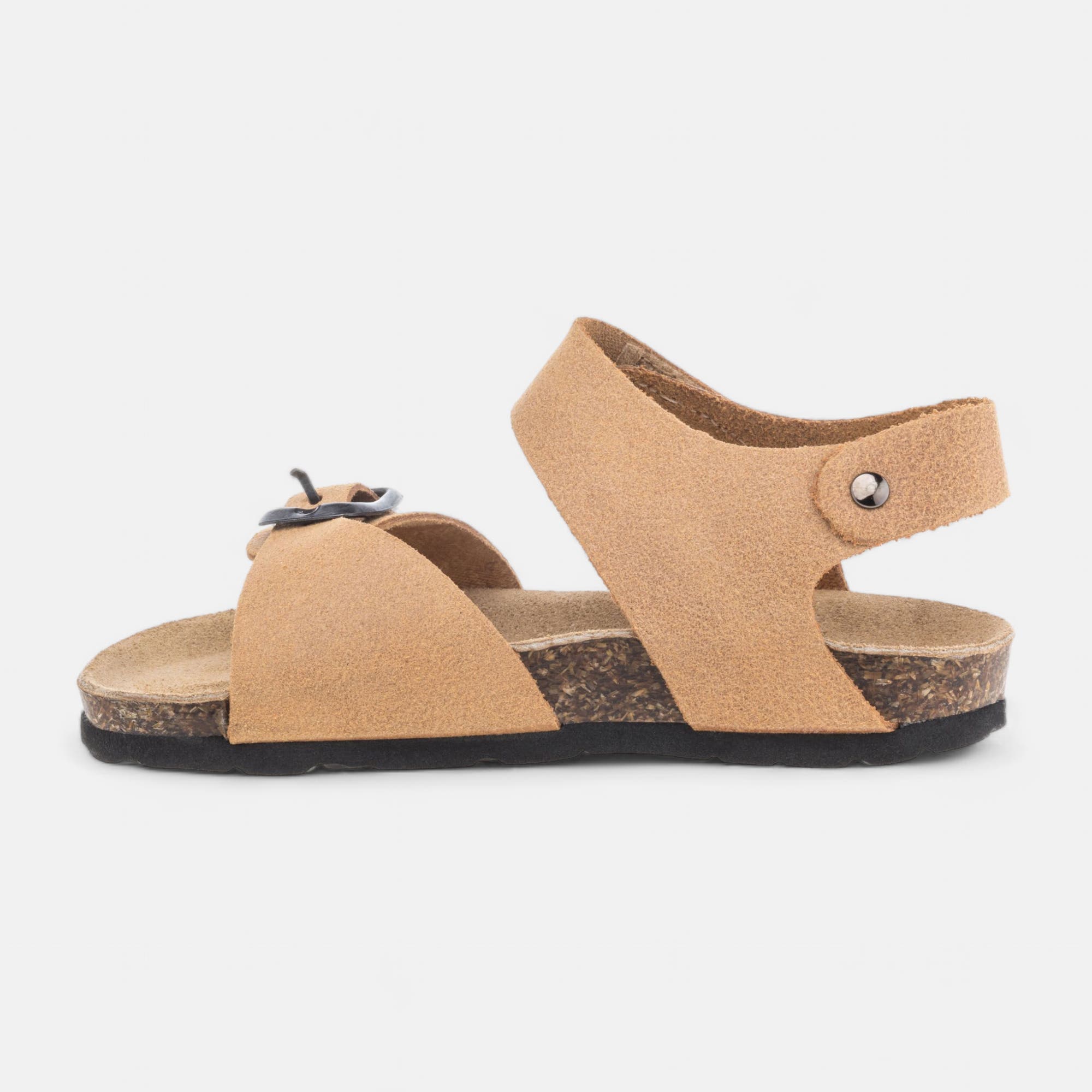 Mules semelle liège Garçon en cuir cognac