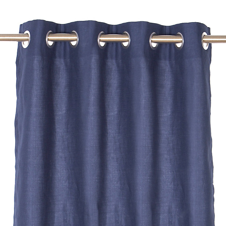 Rideau Effet lin Nubia 130 x 26 cm bleu nuit