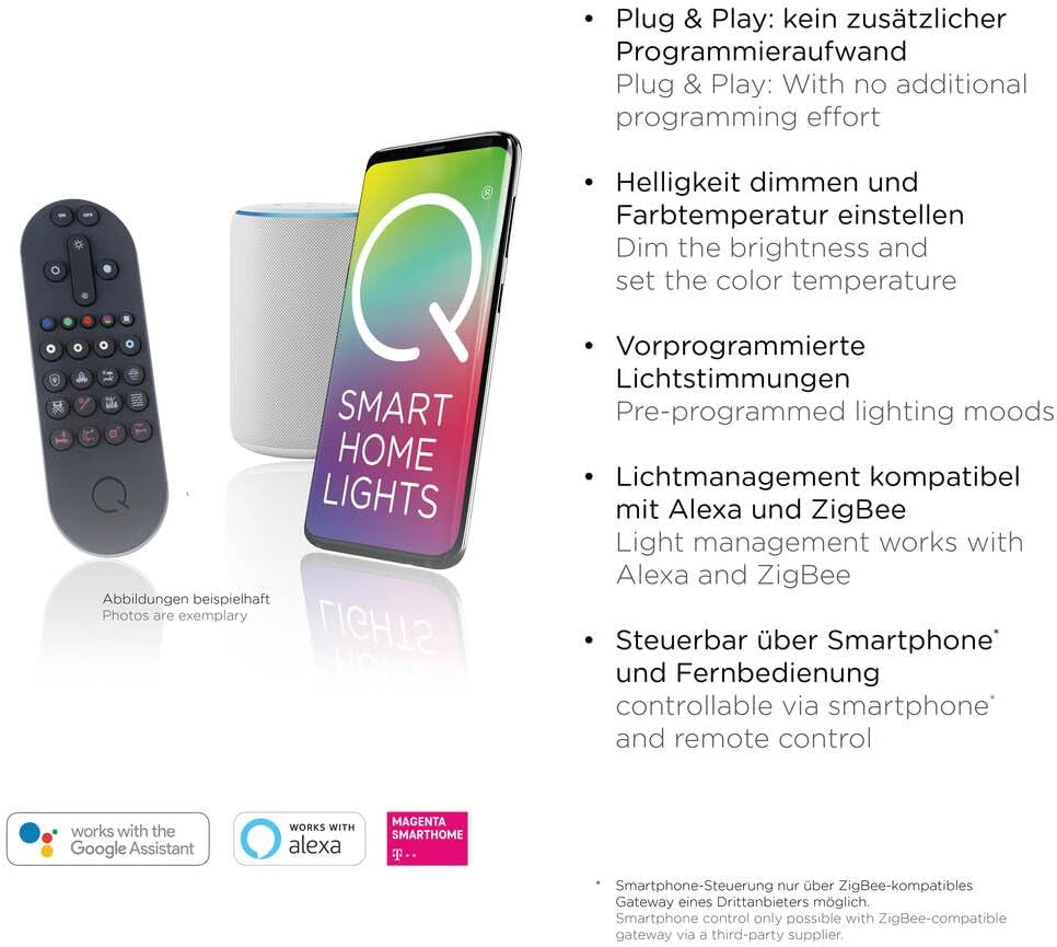 Paul Neuhaus LED Tischleuchte Smart Home dimmbar, Kopf schwenkbar CCT warmweiß – kaltweiß Fernbedienung (aluminium silber)