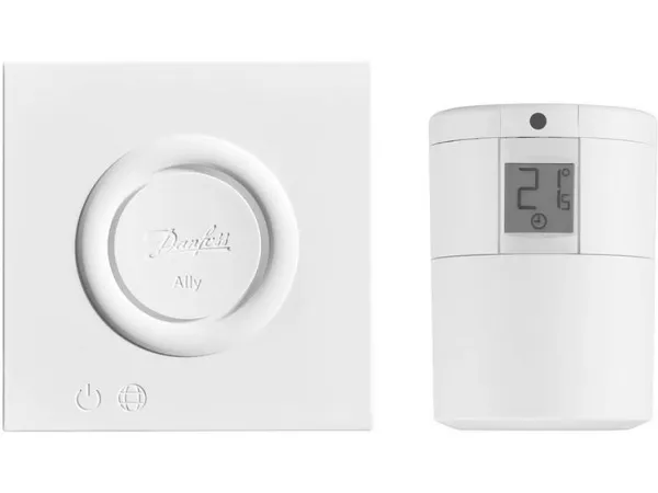 Danfoss Ally, 2400 Mhz, 0 - 30 m, -10 - 55 °C, Amazon Alexa & Google Assistant, Trådløs, Hvid