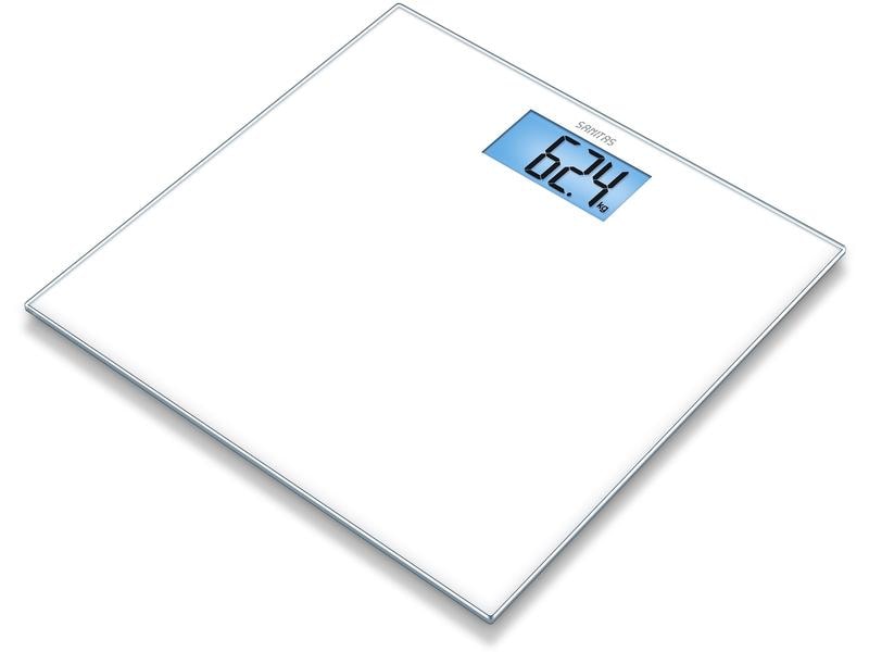 Sanitas Personenwaage SGS 03 Weiss Körperwaage mit LCD-Beleuchtung