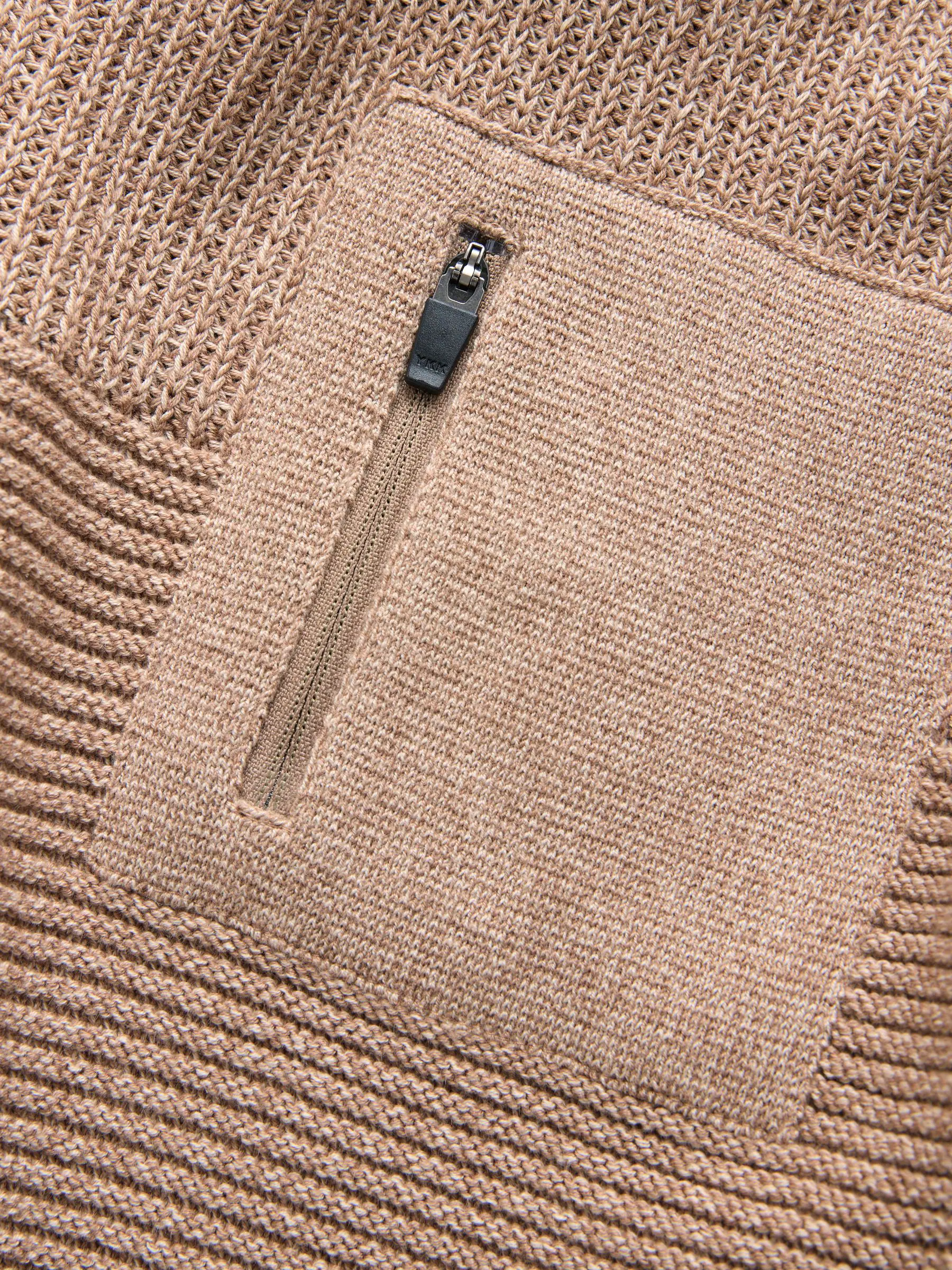 Lichtbruin - Utility gebreide hoodie (3-16jr)