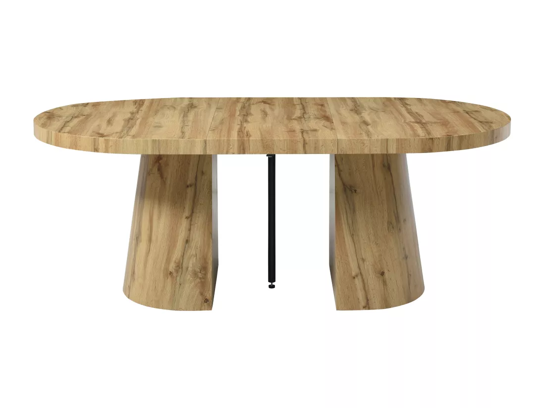 Table à manger extensible 6 à +12 personnes en MDF - Naturel Clair - CLOEVA