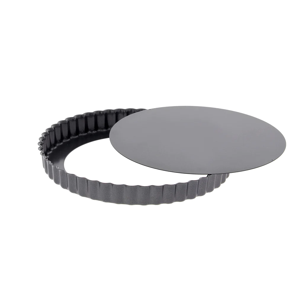 Moule à tarte 32 cm en acier antiadhésif avec fond démontable De Buyer