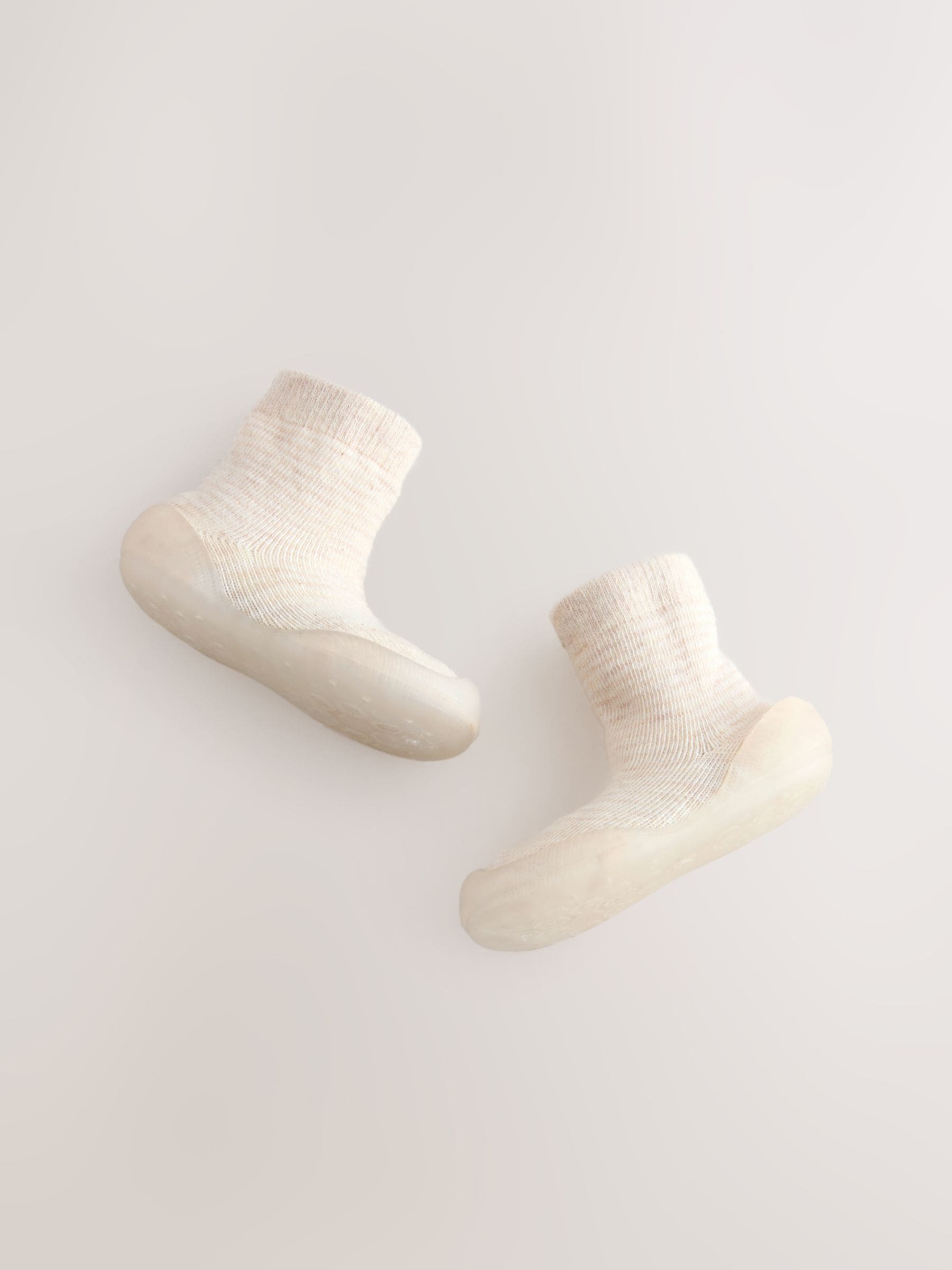 Naturel met strepen - Crawler Sock Shoes