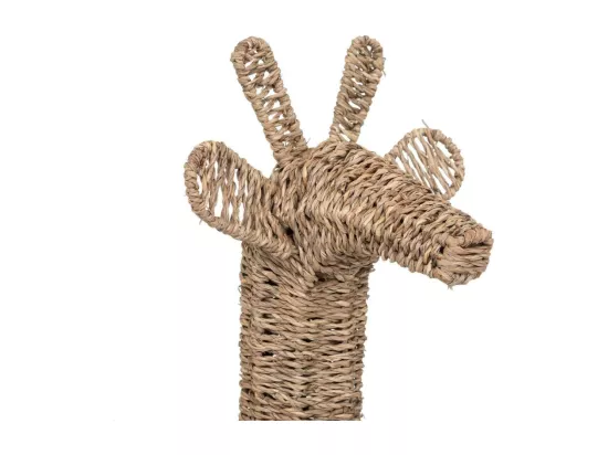 Panier en jacinthe en forme de girafe - Marron - L 60,5 x P 34 x H 78,5 cm