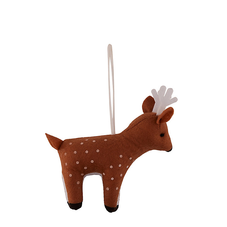 Boule de noel figurine faon en feutrine 12,8 cm