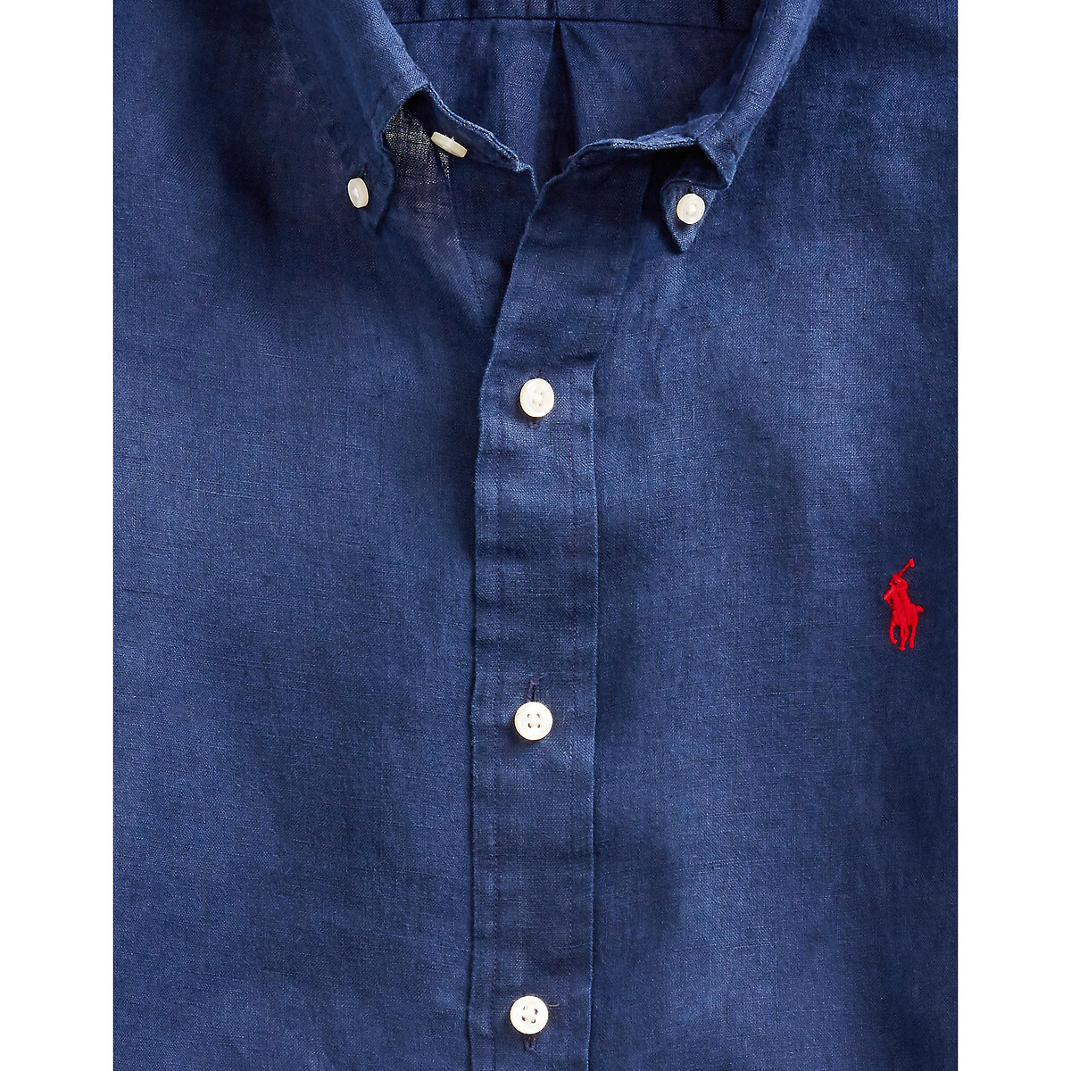 POLO RALPH LAUREN<br>Camisa reta de linho, mangas compridas