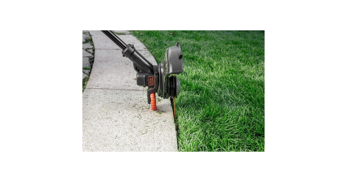 BLACK+DECKER18V Trimmer met 2 messen en accu grastrimmer  (Zwart/oranje, 25 cm, accu inbegrepen)