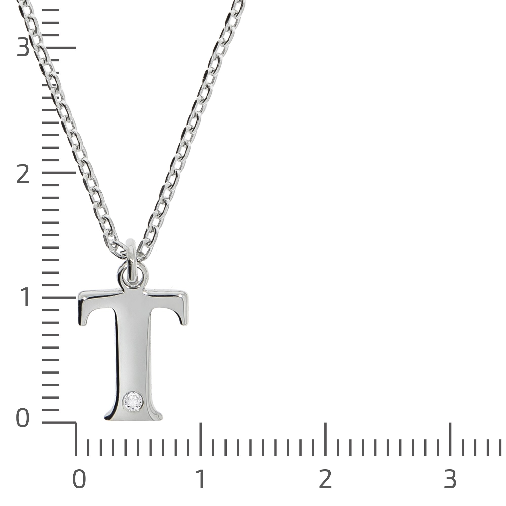 Diamonds by Ellen K. Halskette Silber 925 mit 1x Diamant 0,008ct. Buchstabe T