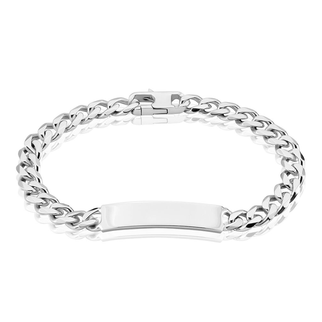 Bracelet Identité Casper Argent Blanc