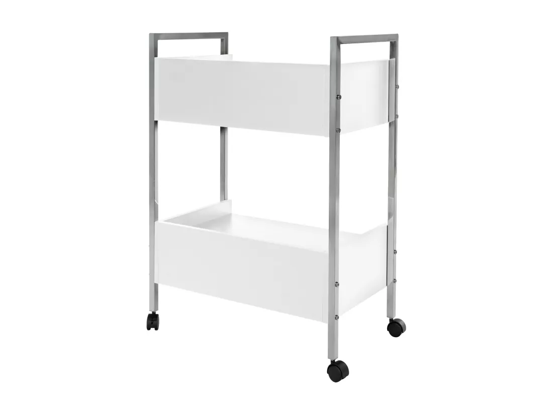 Chariot de service - Métal & Acier inoxydable - Blanc - Luxus