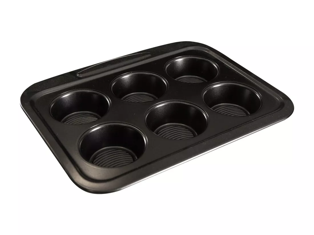 Moule à four carré pour 6 muffins 28,9x23,1x3,3cm en acier carbone MasterPRO