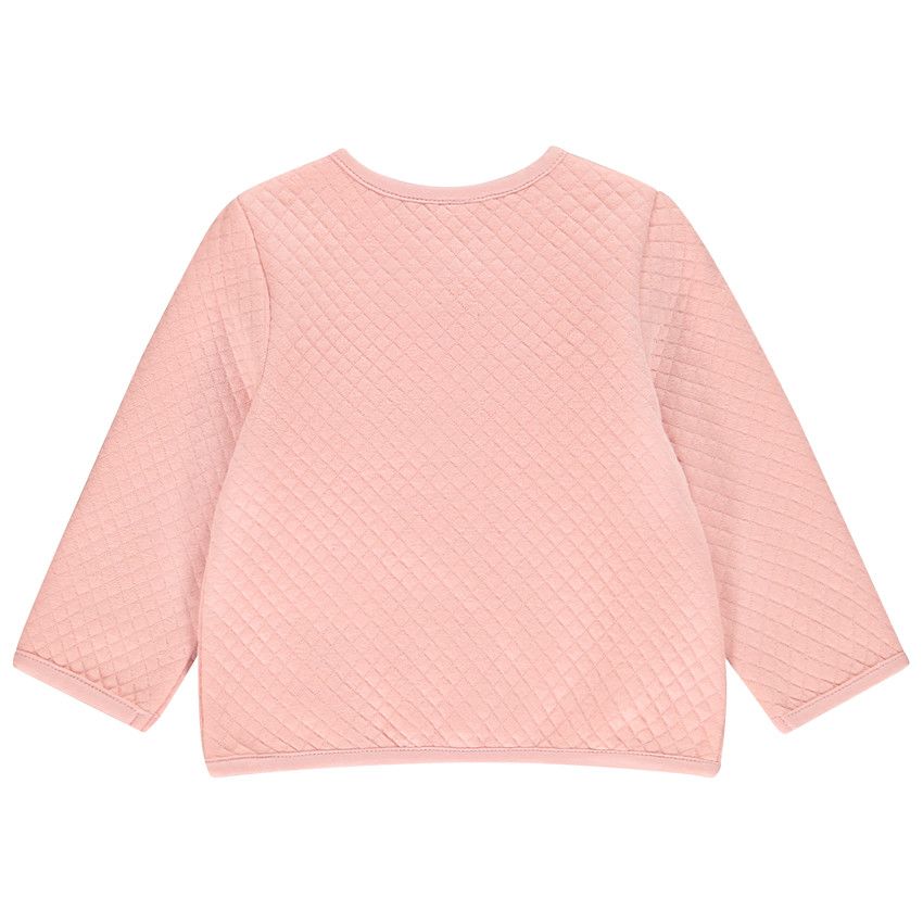 Gilet en molleton à croisillons pour bébé fille - Rose