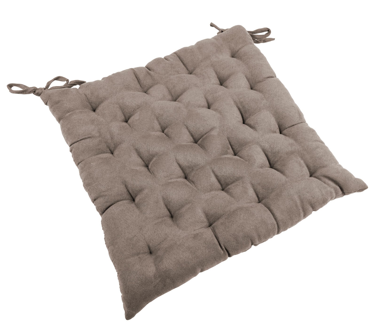 2er Set Stuhlkissen Alcantara-Optik Taupe ca. 40 x 40 cm