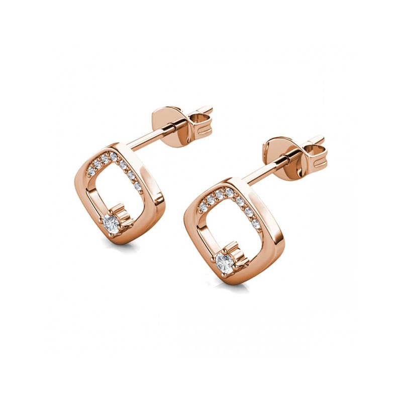 Boucles d'oreilles Adelise - Or Rosé et Cristal