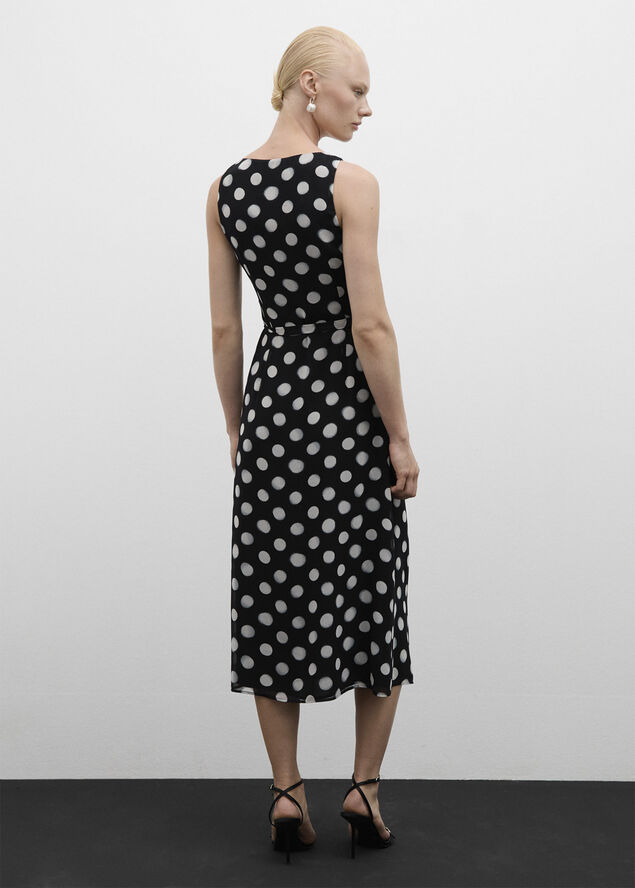 MANGO Cross dress with polka dots Black