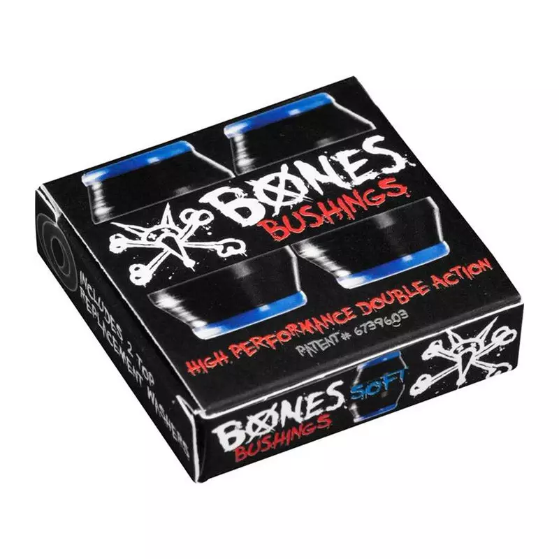 Bushing Skateboard BONES Bushings Jeu De 4 Gommes Soft Black