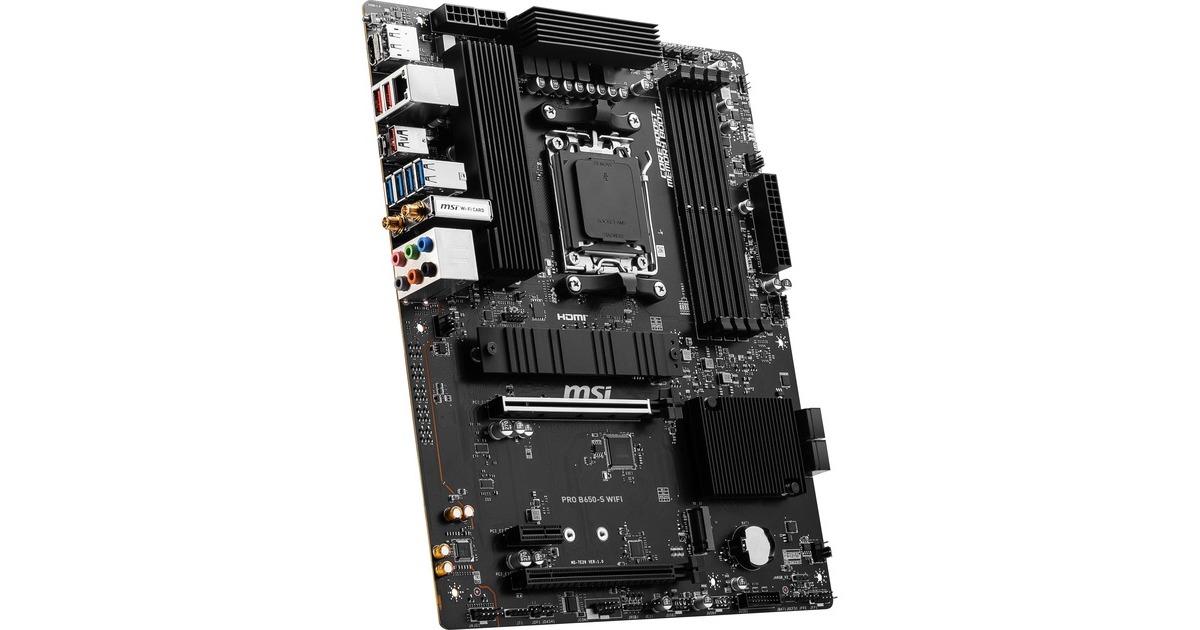 MSIPRO B650-S WIFI socket AM5 moederbord  (Zwart, RAID, 2.5 GbE-LAN, Wi-Fi 6E, BT, Sound, ATX)