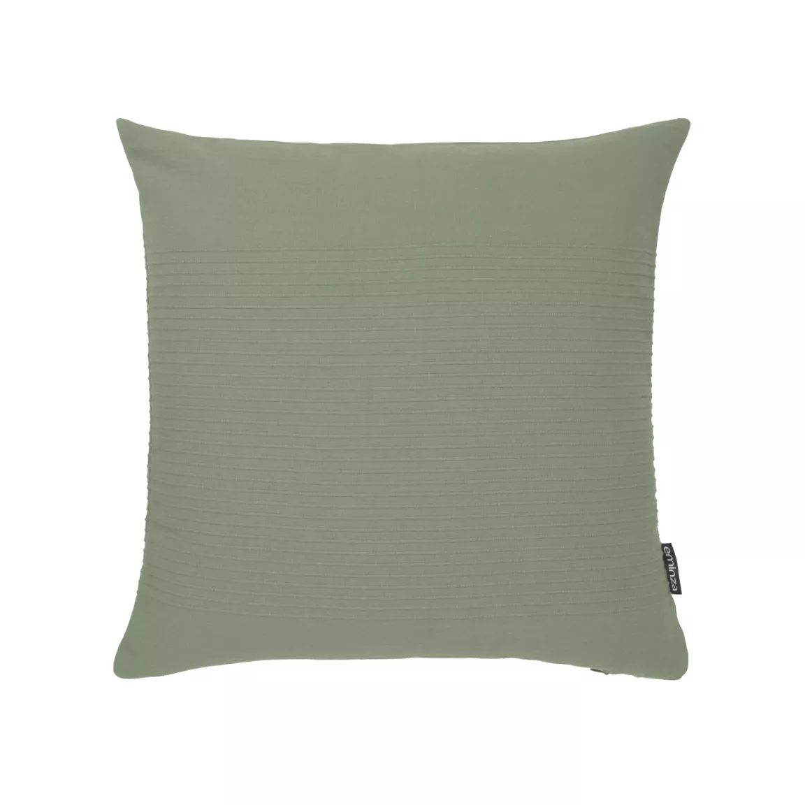 Housse de coussin carrée coton tissé (40 x 40 cm) Léa Vert romarin
