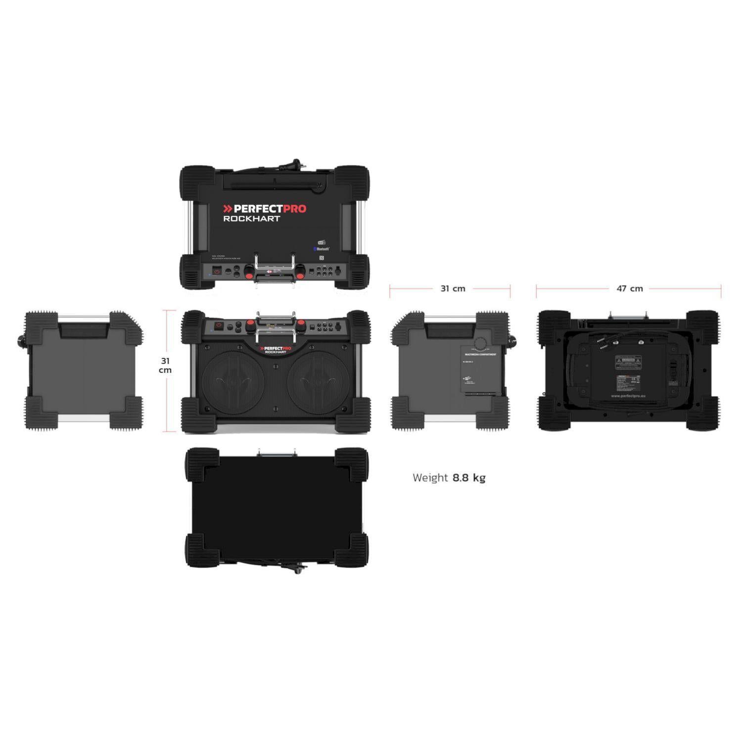 Perfectpro RH4 Rockhart 230V DAB  / FM / Bluetooth / USB (oplader)