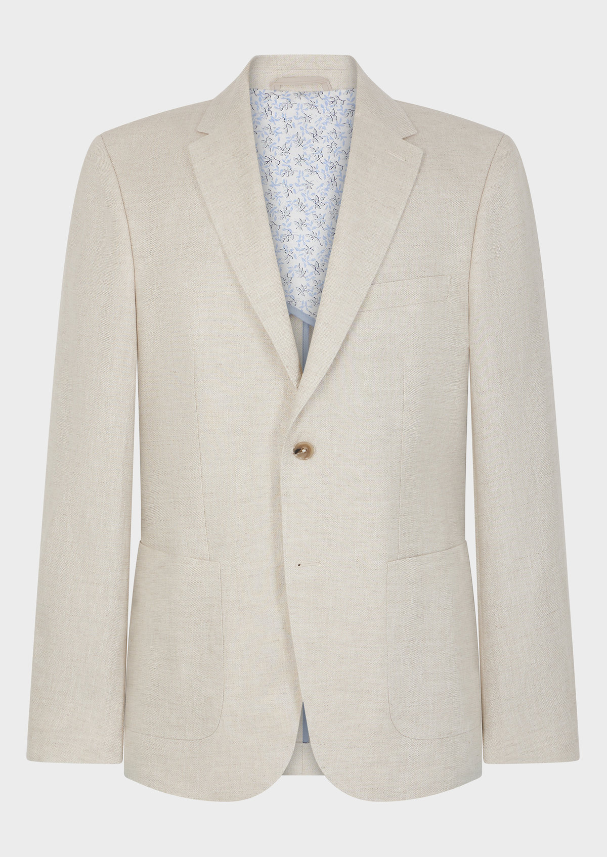 Veste coordonnable Regular en lin uni beige