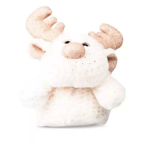 Chaussons peluche renne BLANC MERRY SCOTT