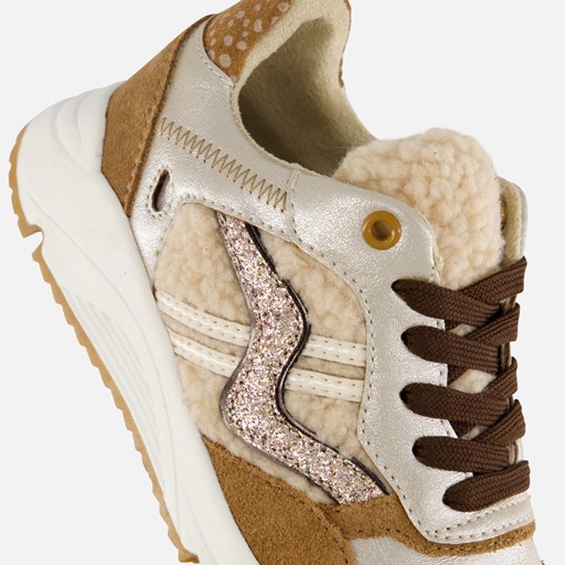Muyters Teddy Sneakers beige Imitatieleer