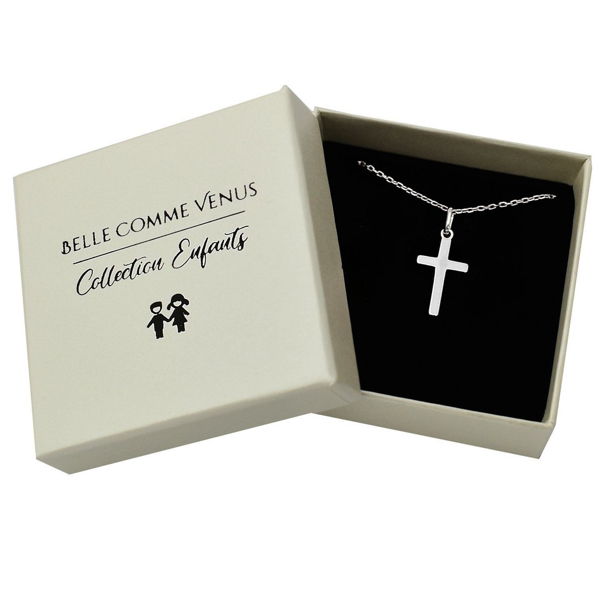 Collier pendentif croix Argent 925 Rhodié