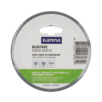 GAMMA Klustape 25 m x 50 mm zwart