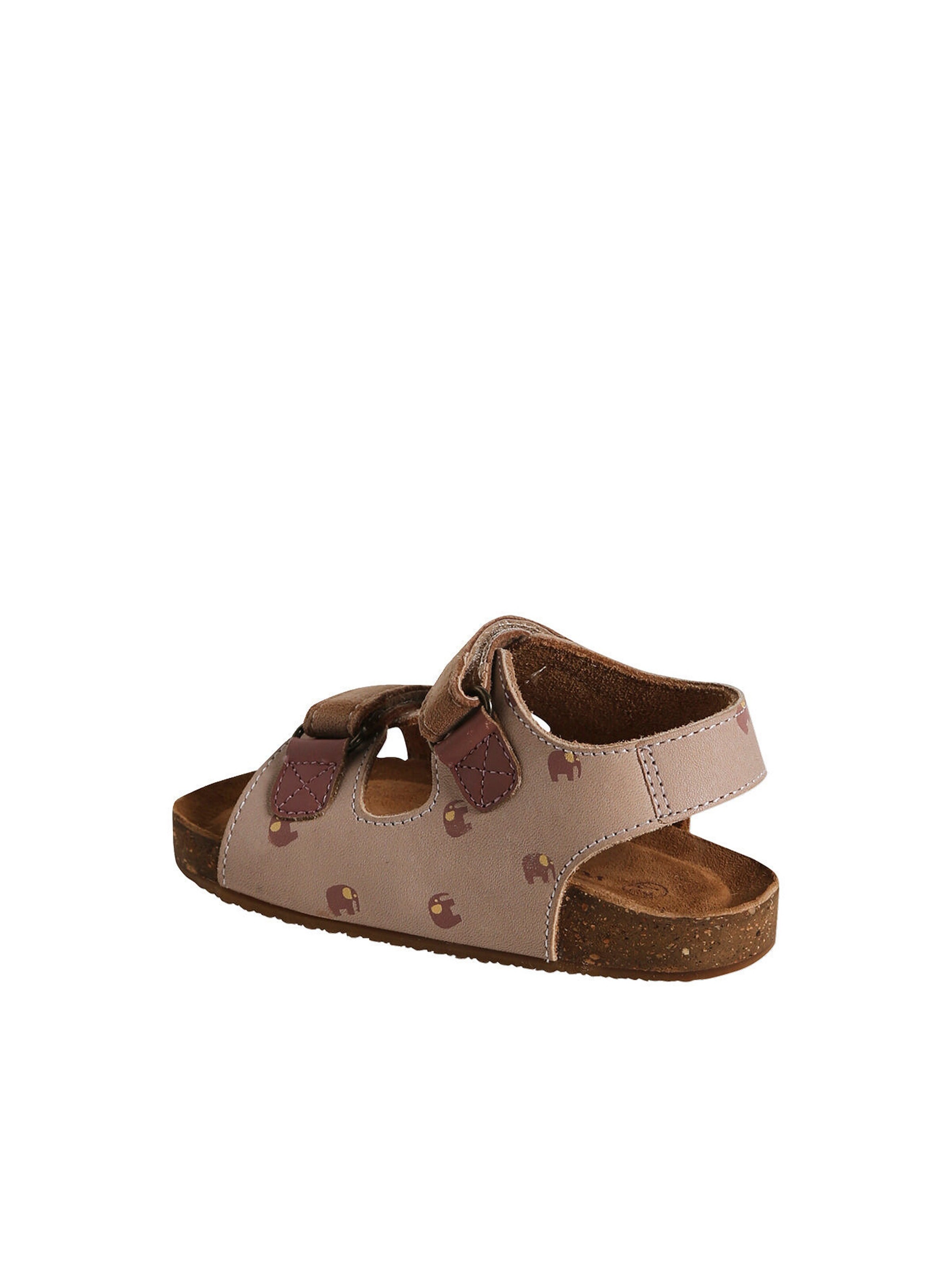 Vertbaudet Jungen Baby Klett-Sandalen beige bedruckt