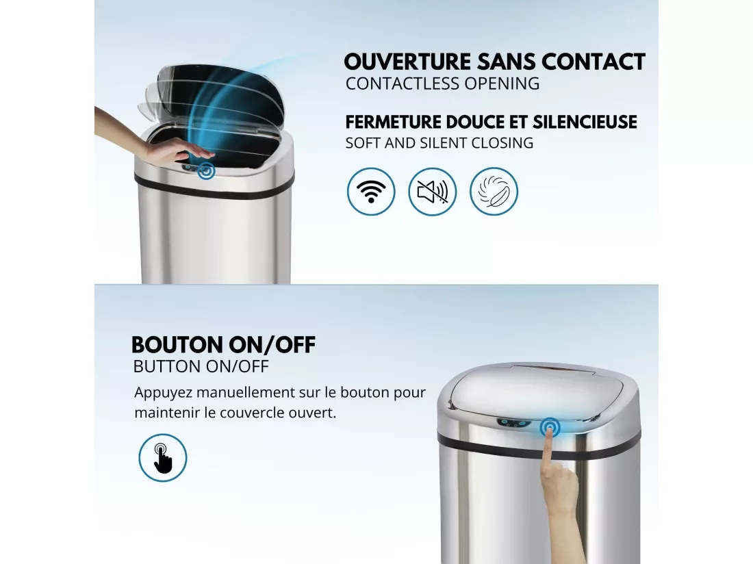 Poubelle de cuisine automatique MAJESTIC Argent Acier inoxydable 80 L