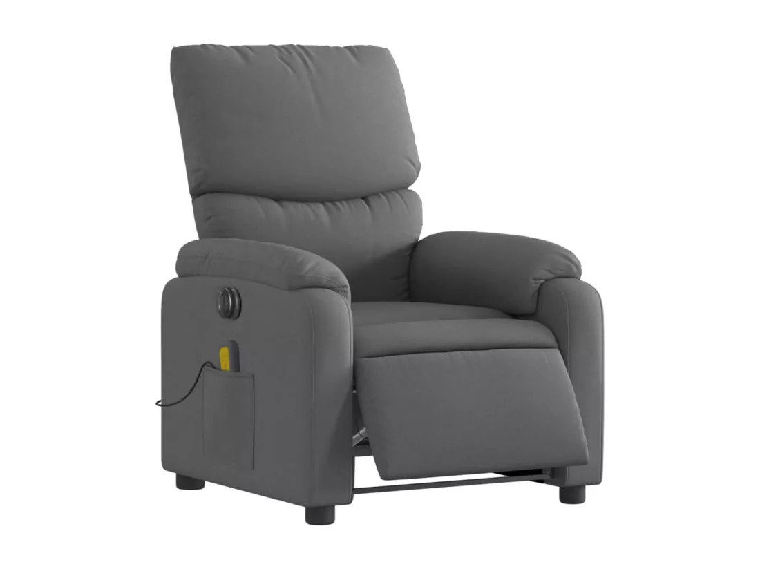 Fauteuil inclinable massant électrique gris foncé tissu