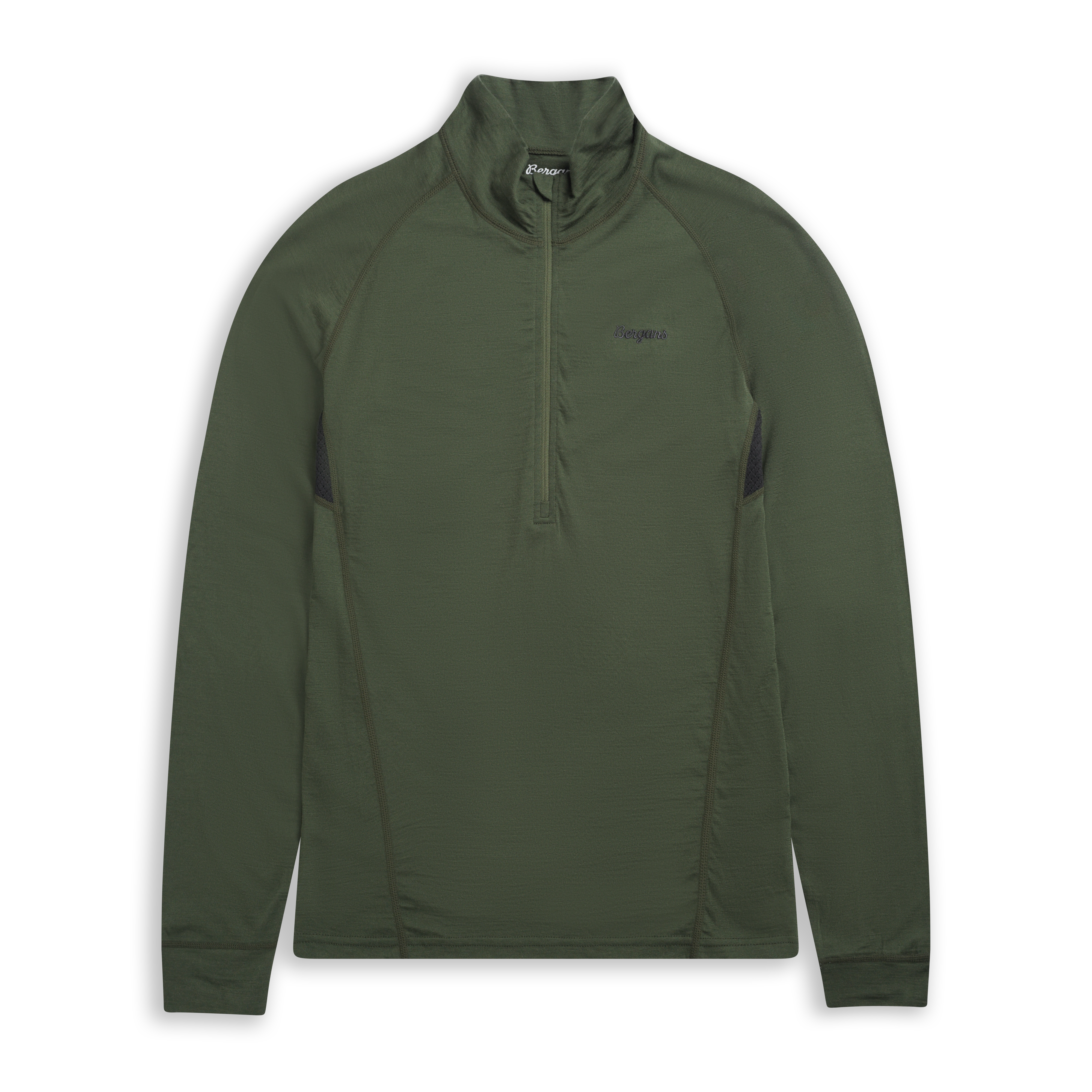 Inner:Pure Merino Half Zip Men Pine Forest / Dark Shadow Grey
