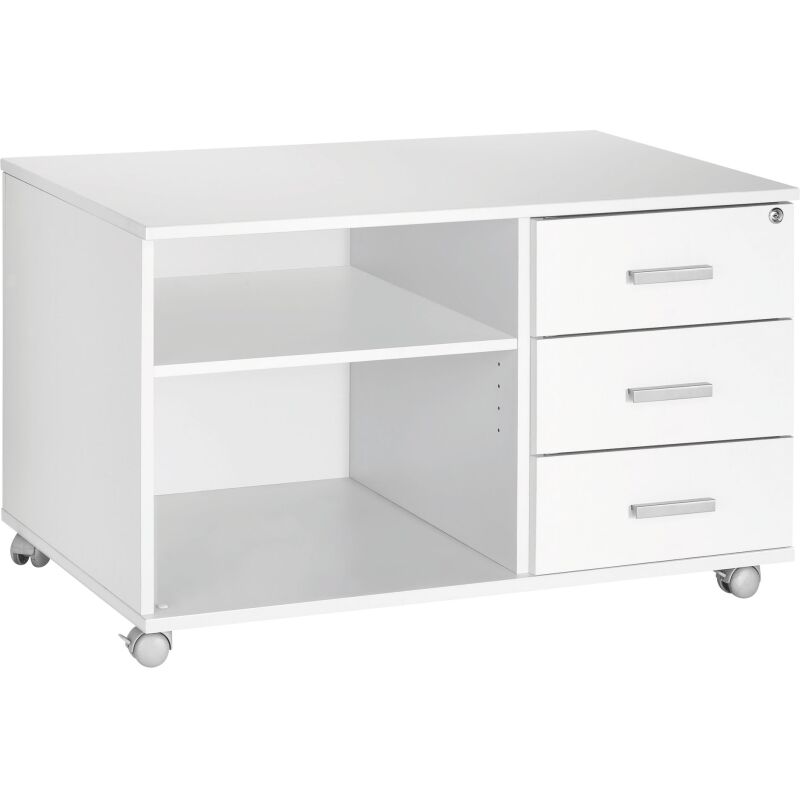 Console mobile Intuitiv' L100 cm 3 tiroirs blanc - blanc