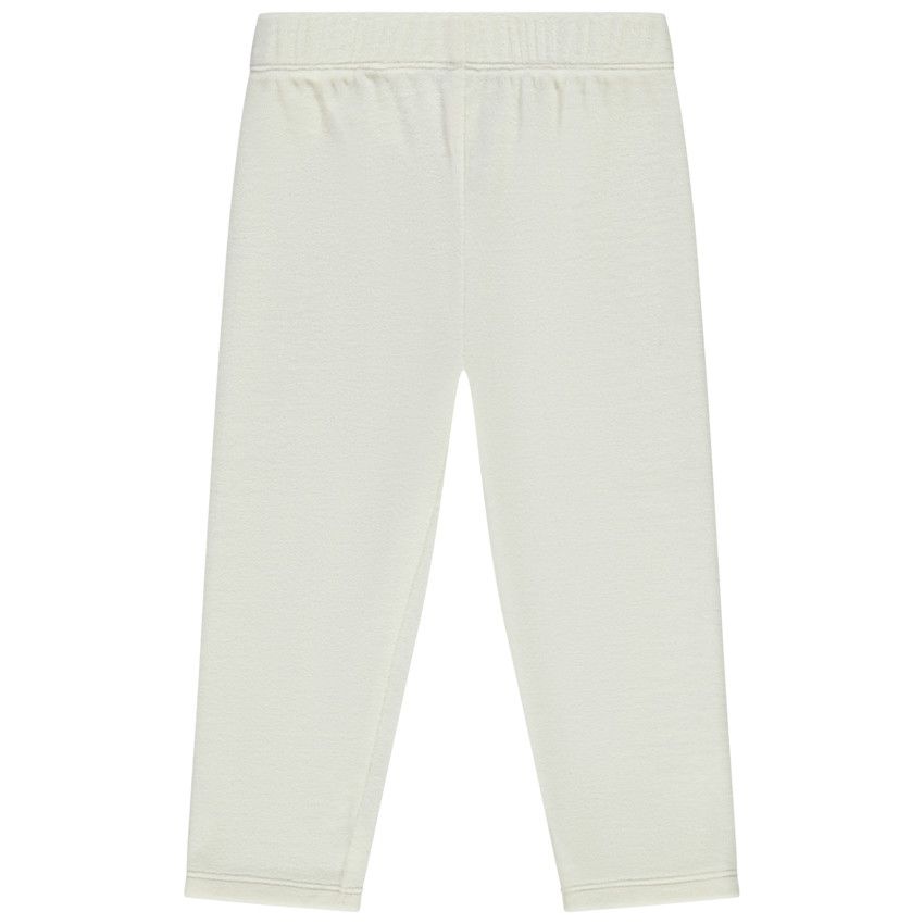 Pyjama long 2 pièces en velours pour bébé fille - Ecru