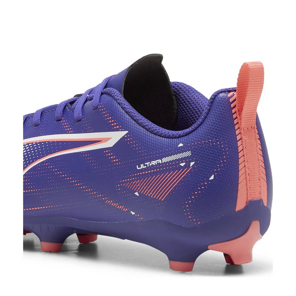 Puma Ultra 5 Playjunior voetbalschoenen kobaltblauw/wit/koraalrood