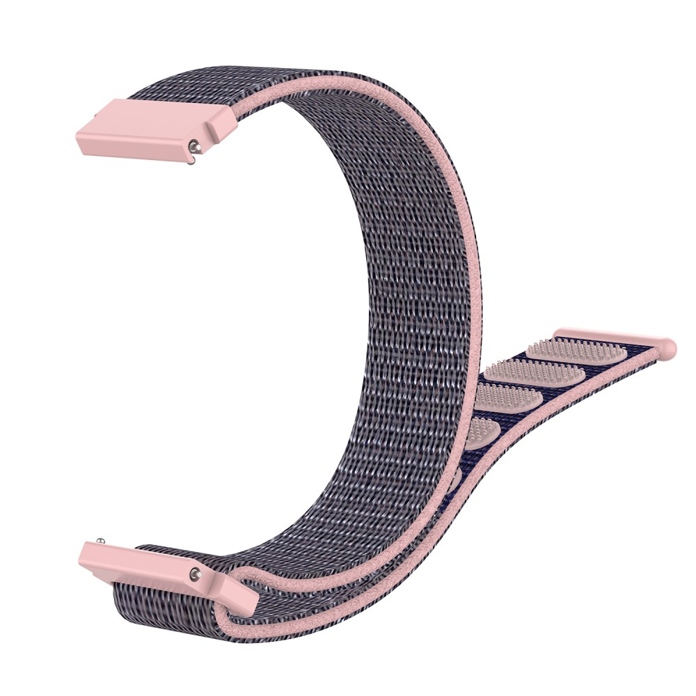 Garmin Venu 3S Nylon Armband mit Klettverschluss (Gelenkumfang: 160-220mm) - Grau / Rosa