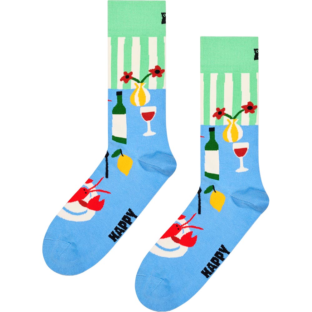 Happy Socks Dinner Socken light blue