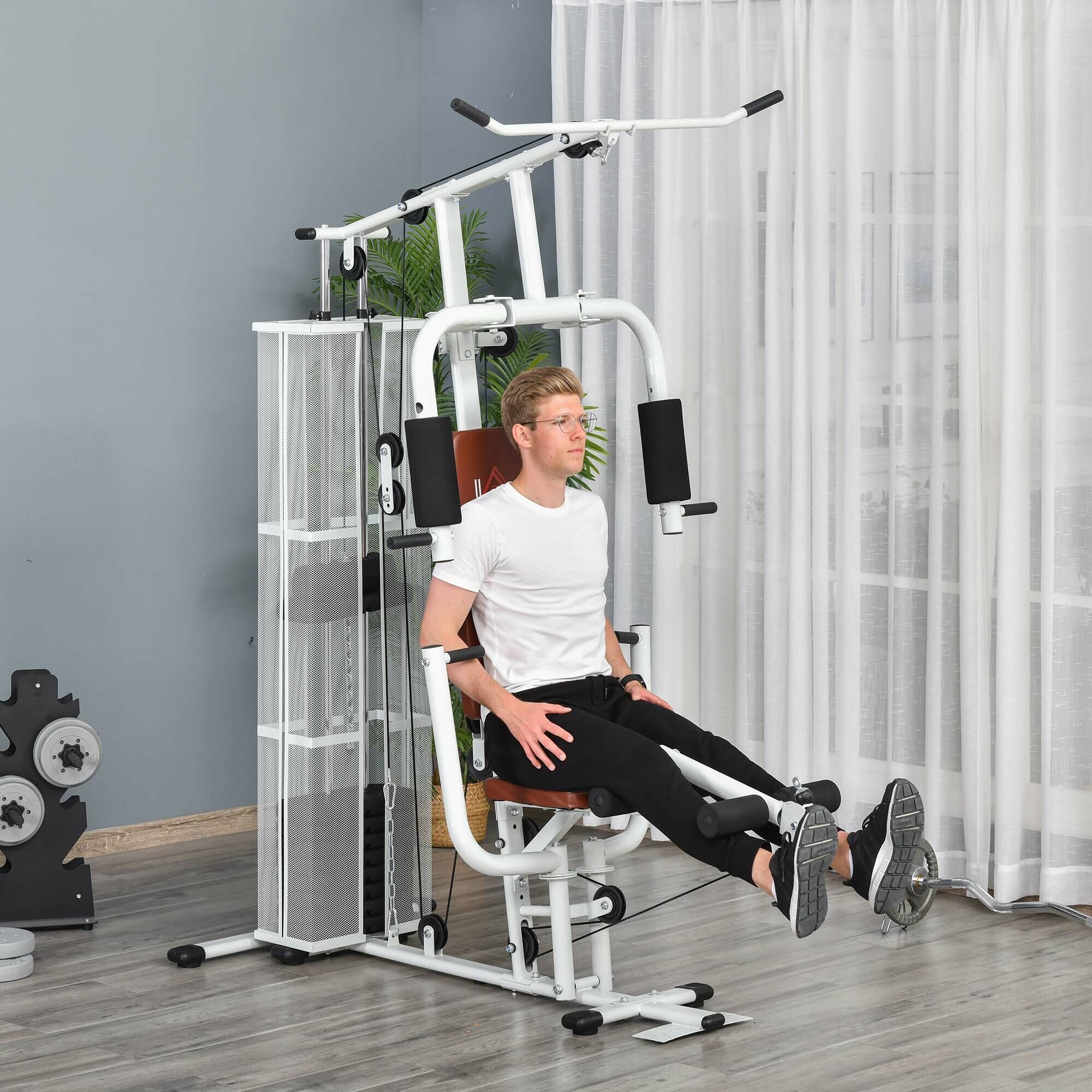HOMCOM Kraftstation für das Home Gym 150 x 110 x 210 cm (LxBxH)