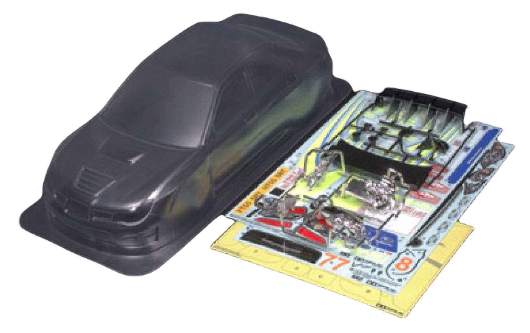 Karosserie Subaru Impreza WRC 2007, unlackiert, 190 mm, 1:10Transparente Lexan Karosserie für On-Road Modelle