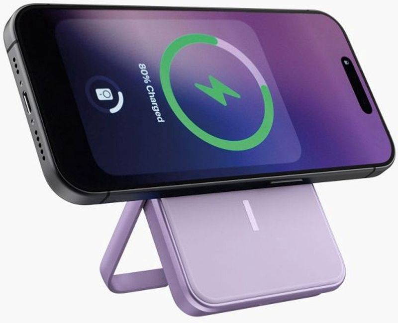 Fresh N Rebel - 5000 mAh Magnet Wireless Powerbank - Paars - Usb-C